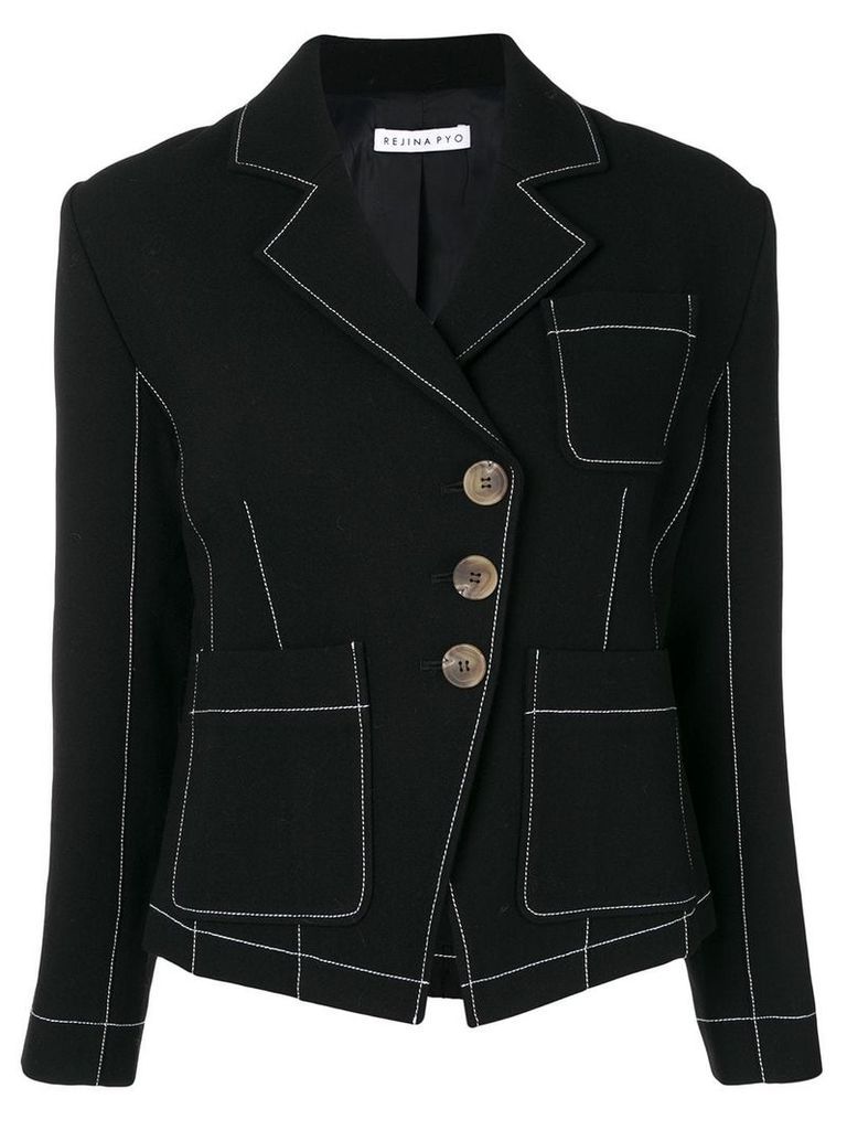 Rejina Pyo contrast stitch blazer - Black