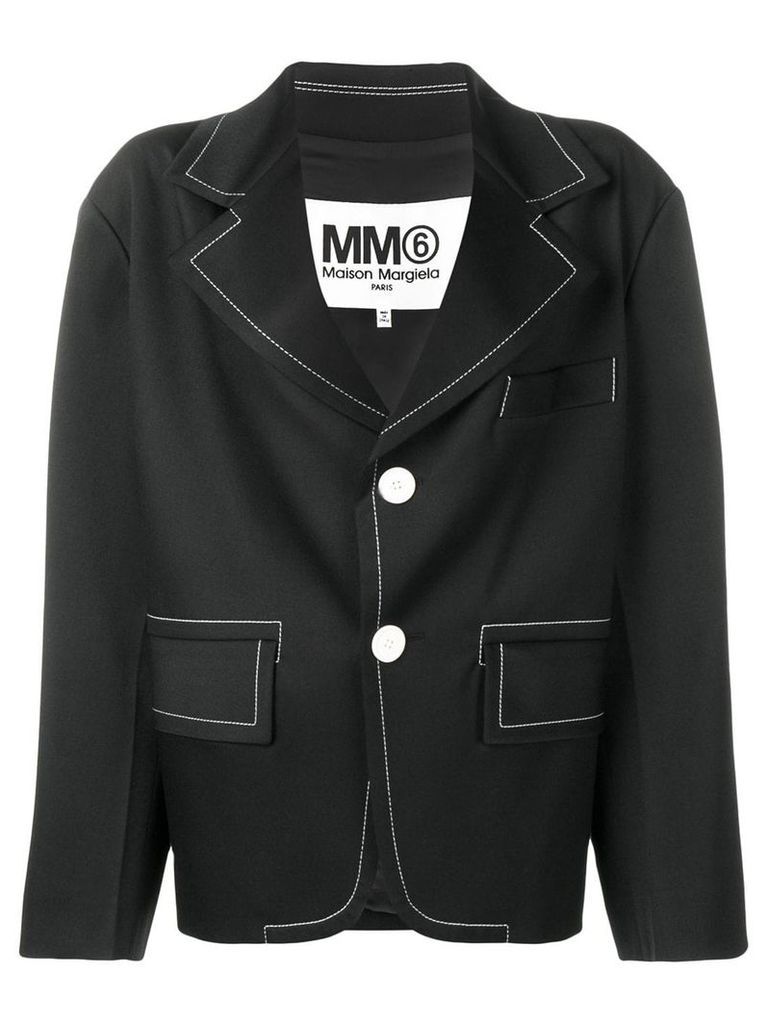Mm6 Maison Margiela contrast stitch blazer - Black