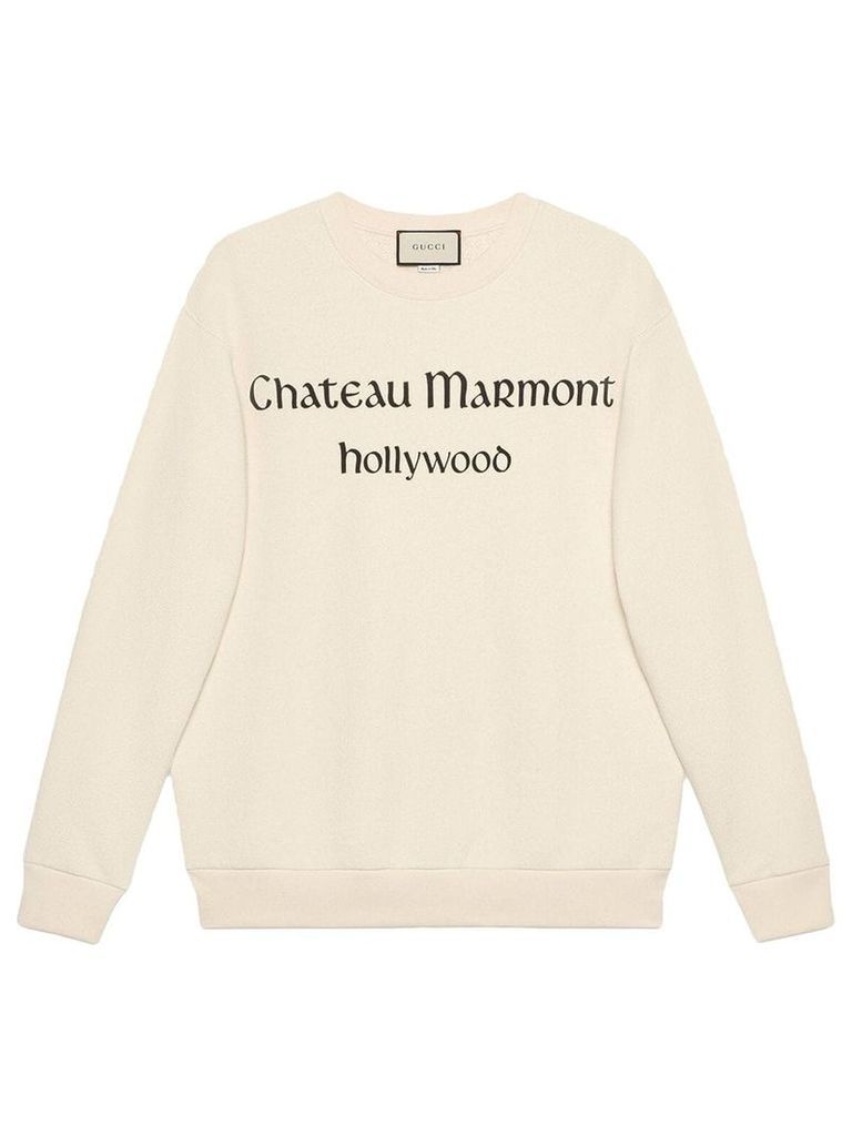 Gucci Oversize sweatshirt with Chateau Marmont - White