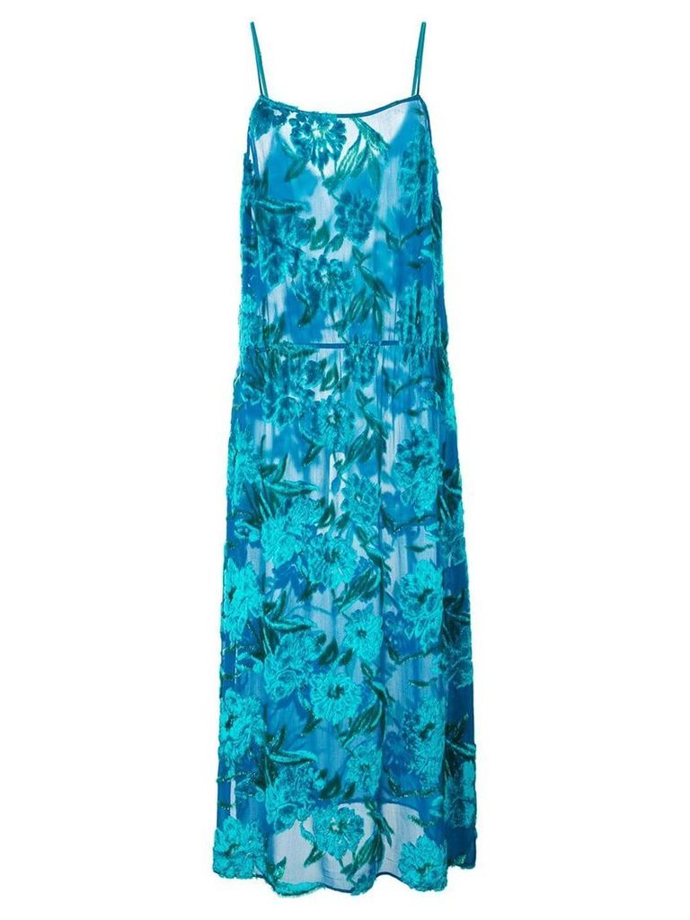 Fleur Du Mal fil coupe tea length dress - Blue