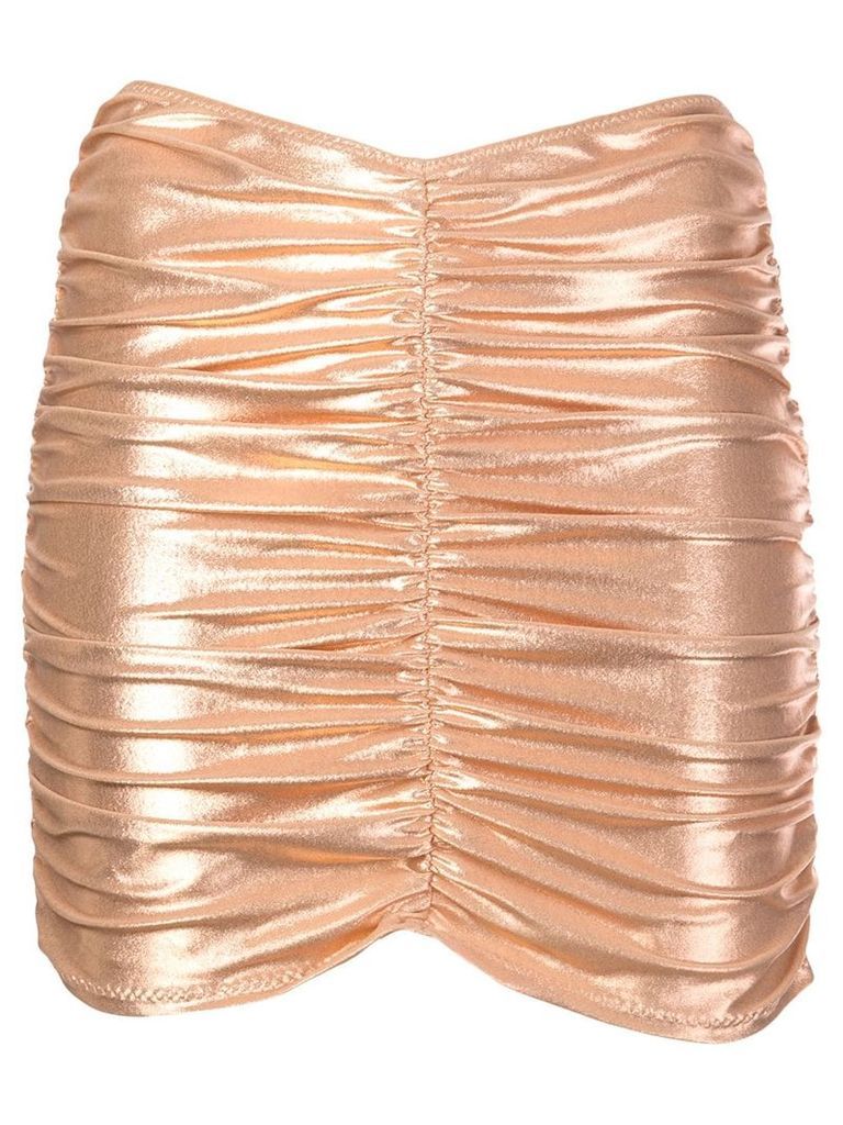 Lisa Marie Fernandez metallic ruched skirt - GOLD