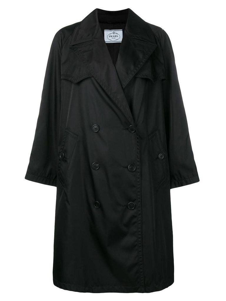 Prada oversized double breasted trench coat - Black