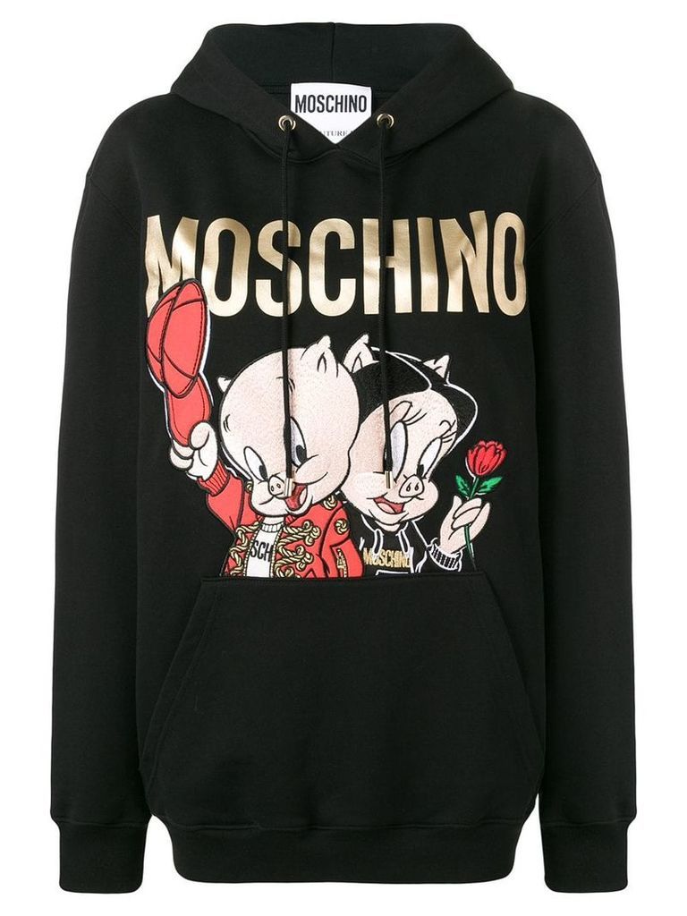 Moschino Porky & Petunia Pig hoodie - Black