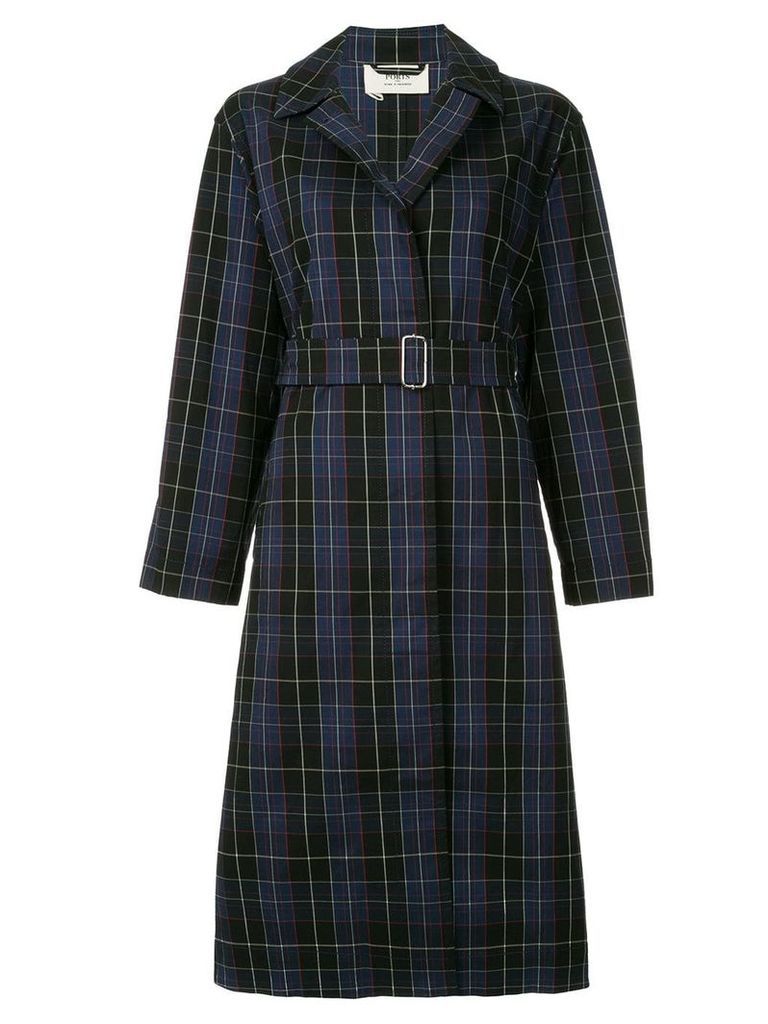 Ports 1961 checked trench coat - Blue