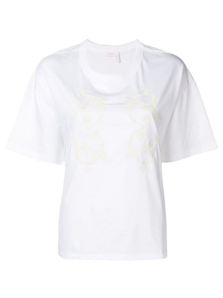 See By Chloé paisley embroidered T-shirt - White