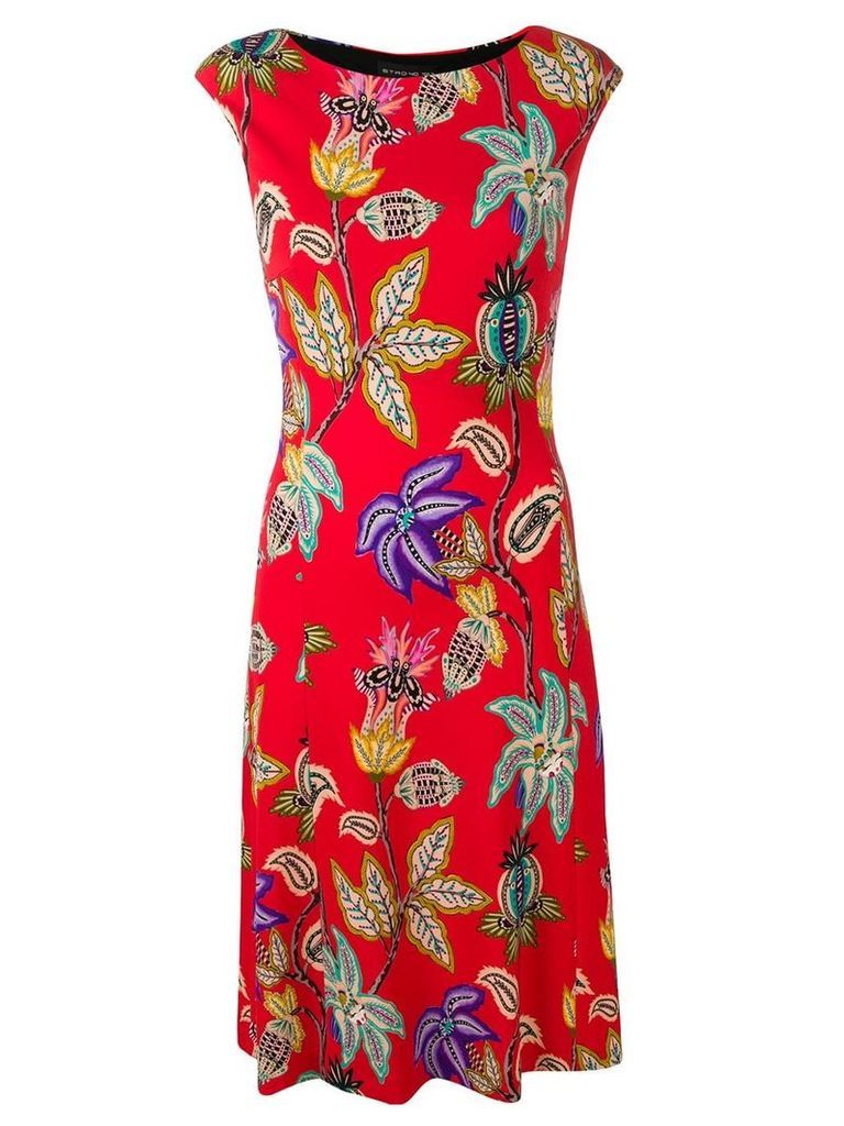 Etro floral-print dress - Red