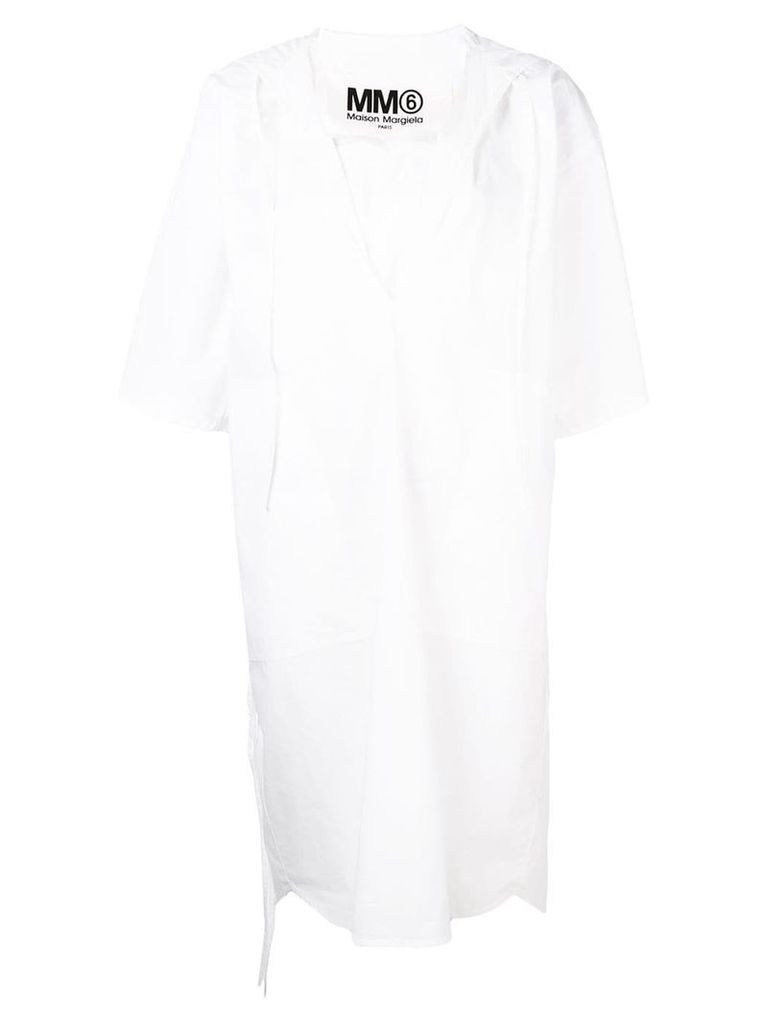 Mm6 Maison Margiela hooded shirt dress - White