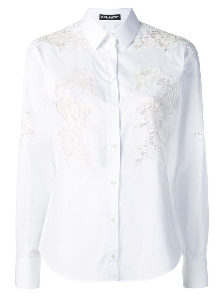Dolce & Gabbana lace inserts shirt - White