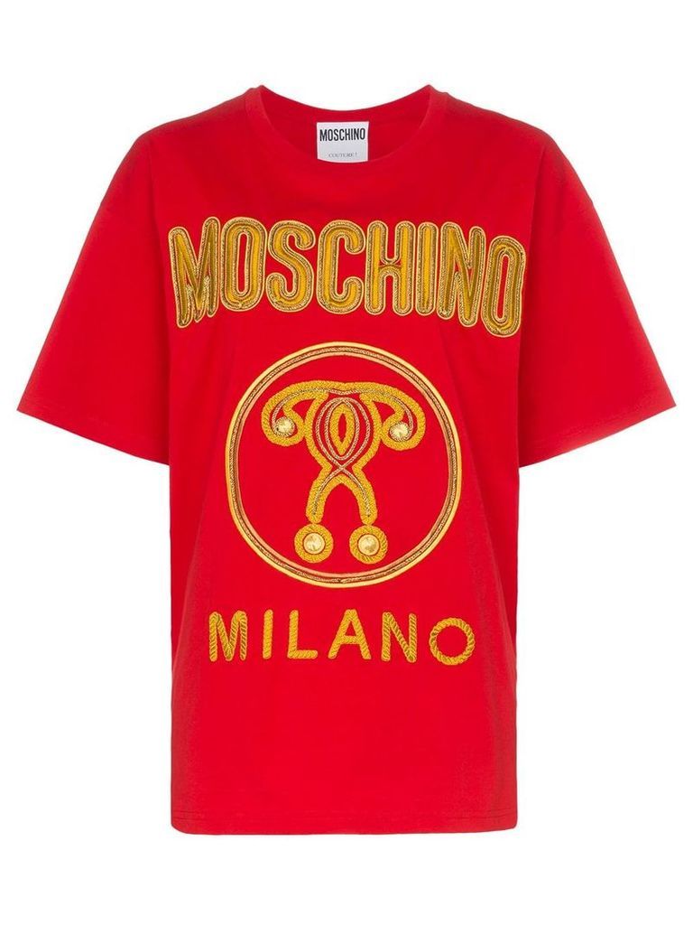 Moschino metallic logo T-shirt - Red