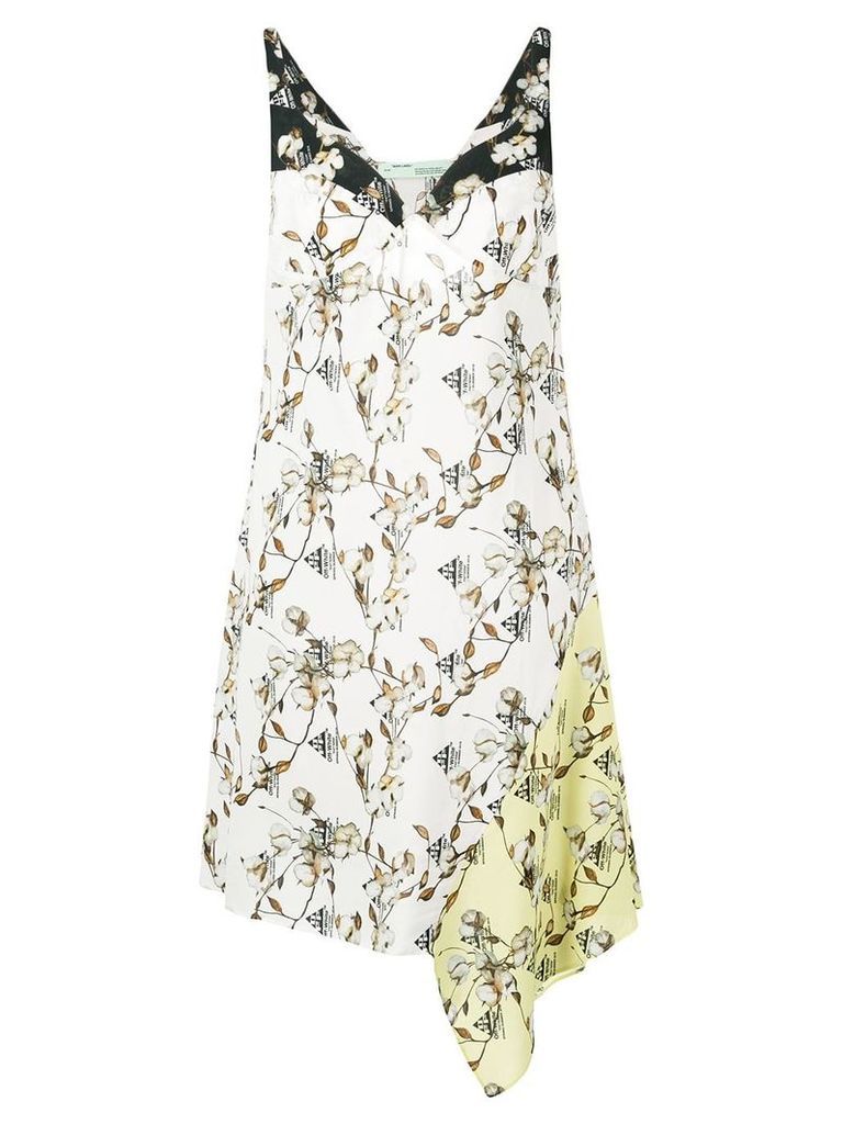 Off-White asymmetric cotton flower print dress