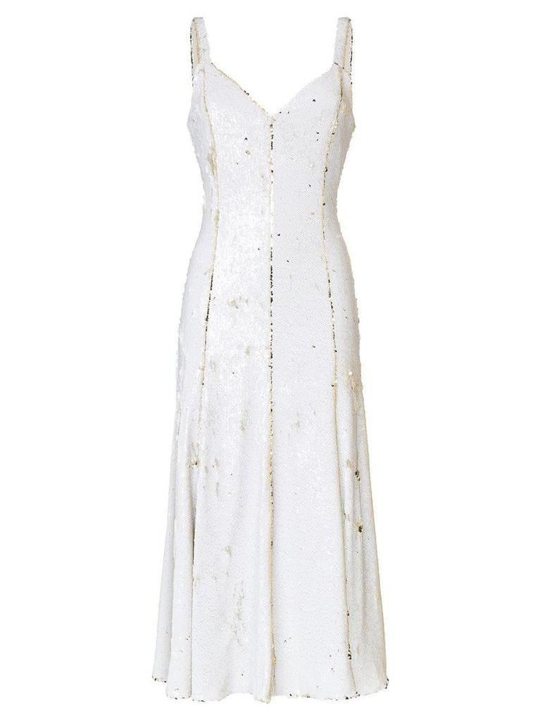 Racil Marilyn two-tone sequin embellished midi dress - White