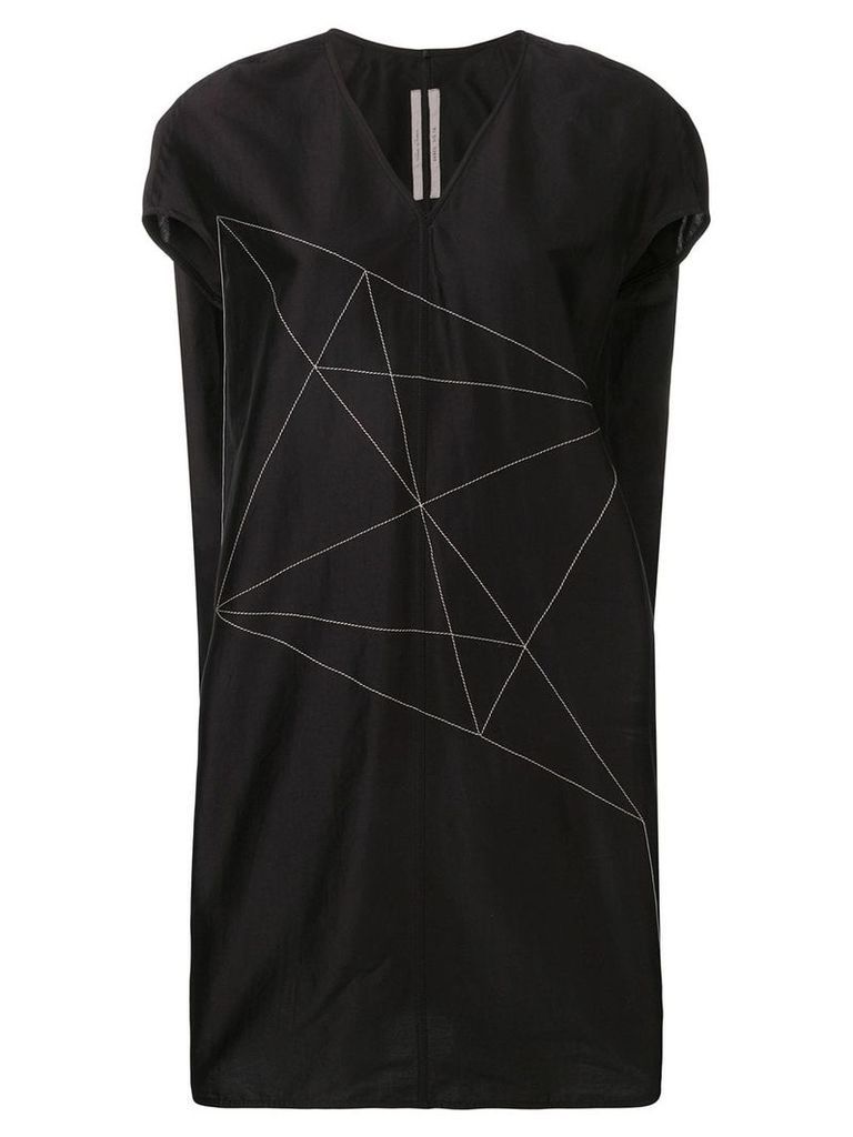 Rick Owens embroidered mini dress - Black