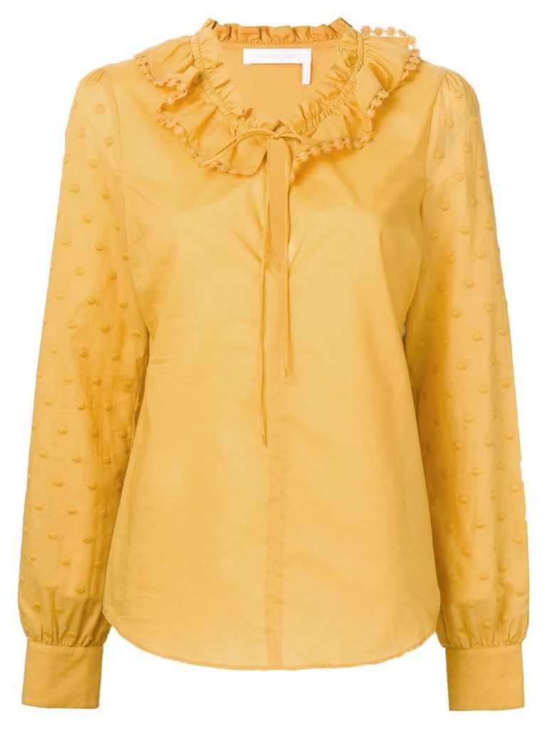 See by Chloé polka dot-embroidered blouse - Yellow