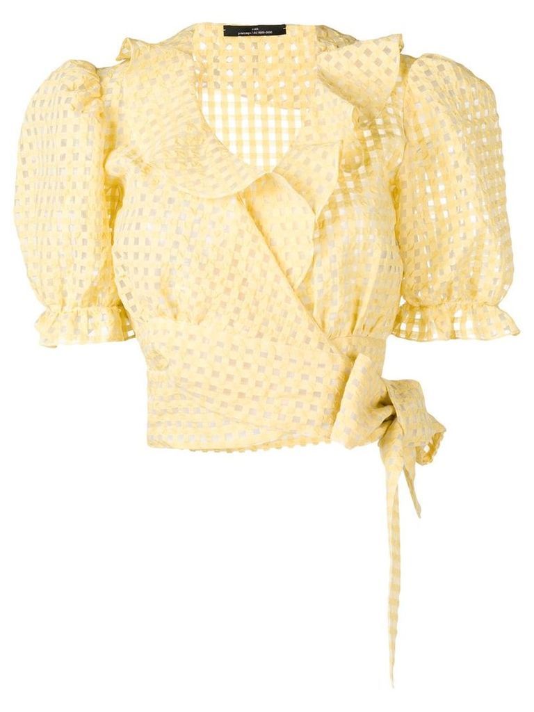Rokh gingham print blouse - Yellow