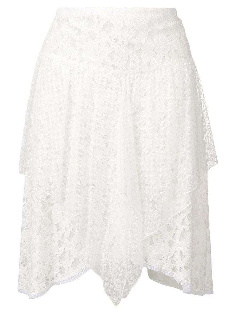 See By Chloé asymmetric lace skirt - White