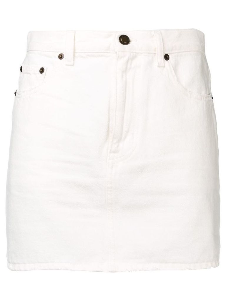 Saint Laurent short denim skirt - White