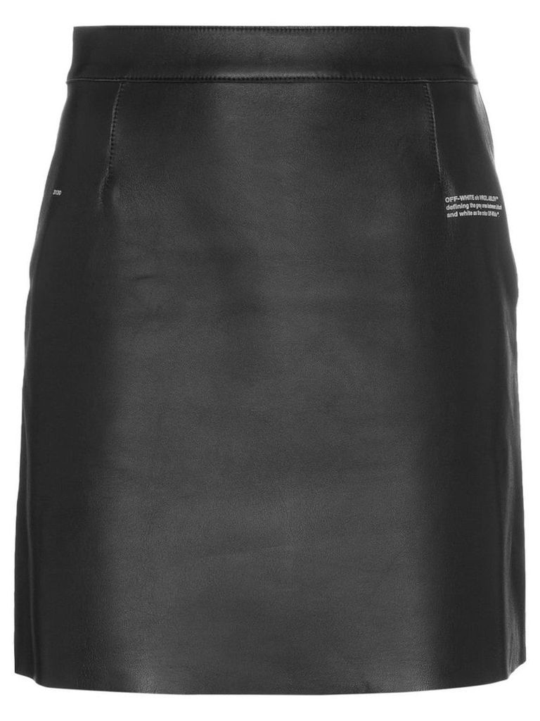 Off-White High-Waisted Leather Mini Skirt - Black