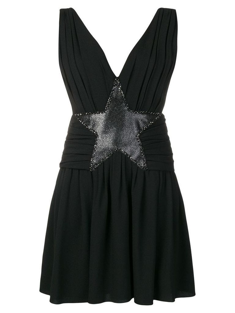 Saint Laurent star appliqué mini dress - Black