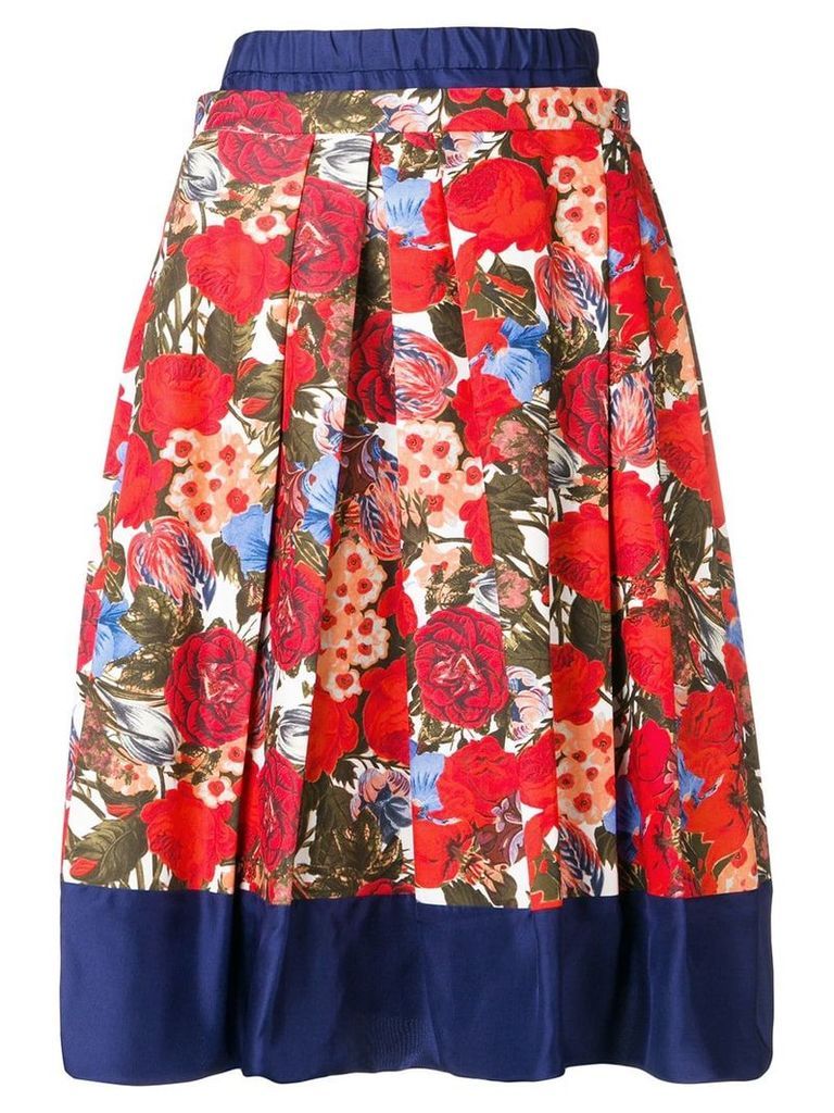 Marni floral pleated skirt - Red