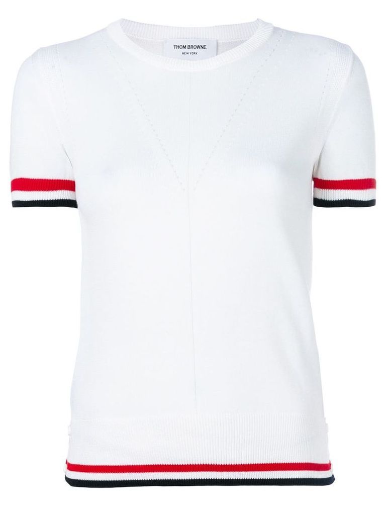 Thom Browne contrast trim T-shirt - White