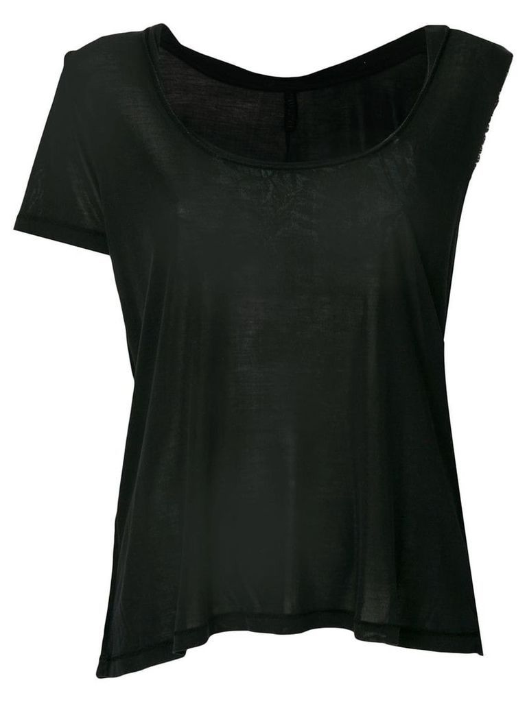 UNRAVEL PROJECT asymmetric sleeve twisted scoop neck tank - Black