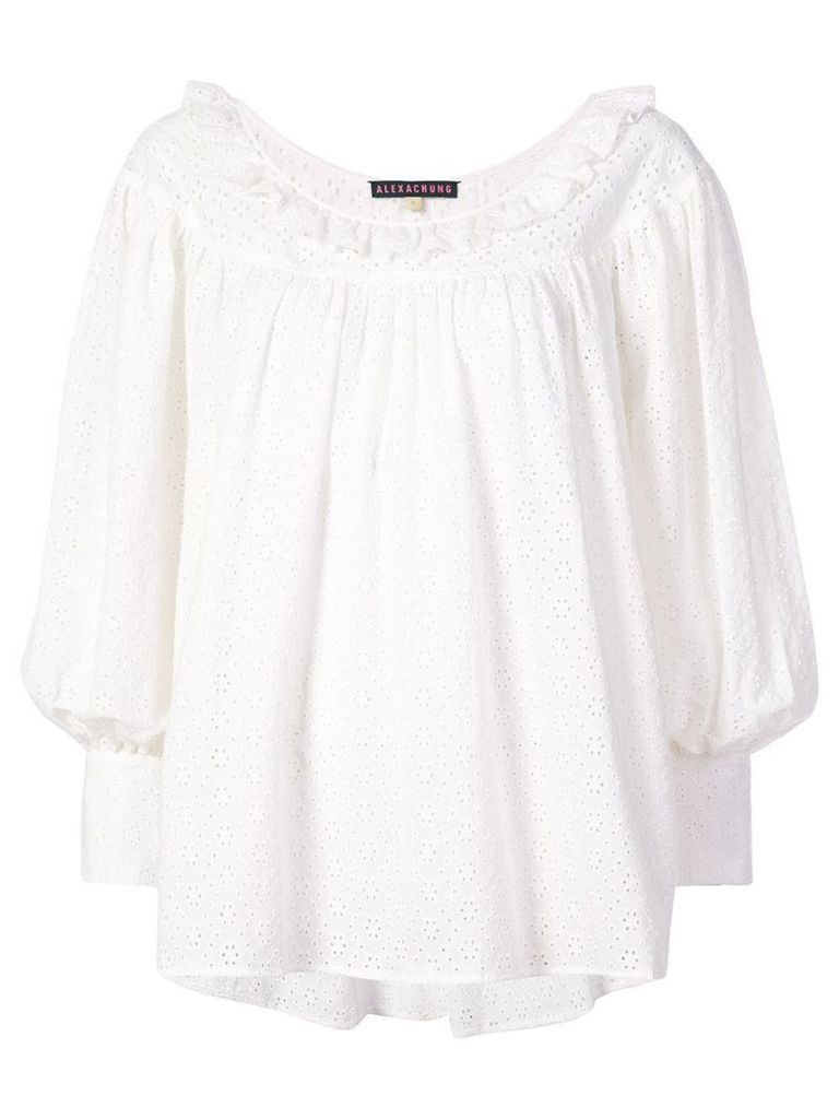 Alexa Chung embroidered long-sleeve blouse - White