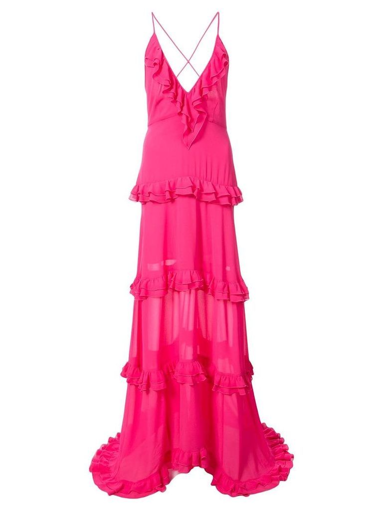 Nicole Miller tiered ruffle gown - PINK