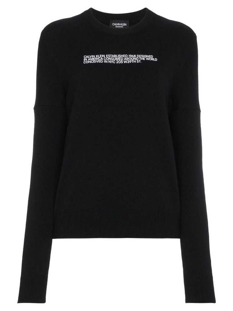 Calvin Klein 205W39nyc Embroidered Logo Pullover - Black