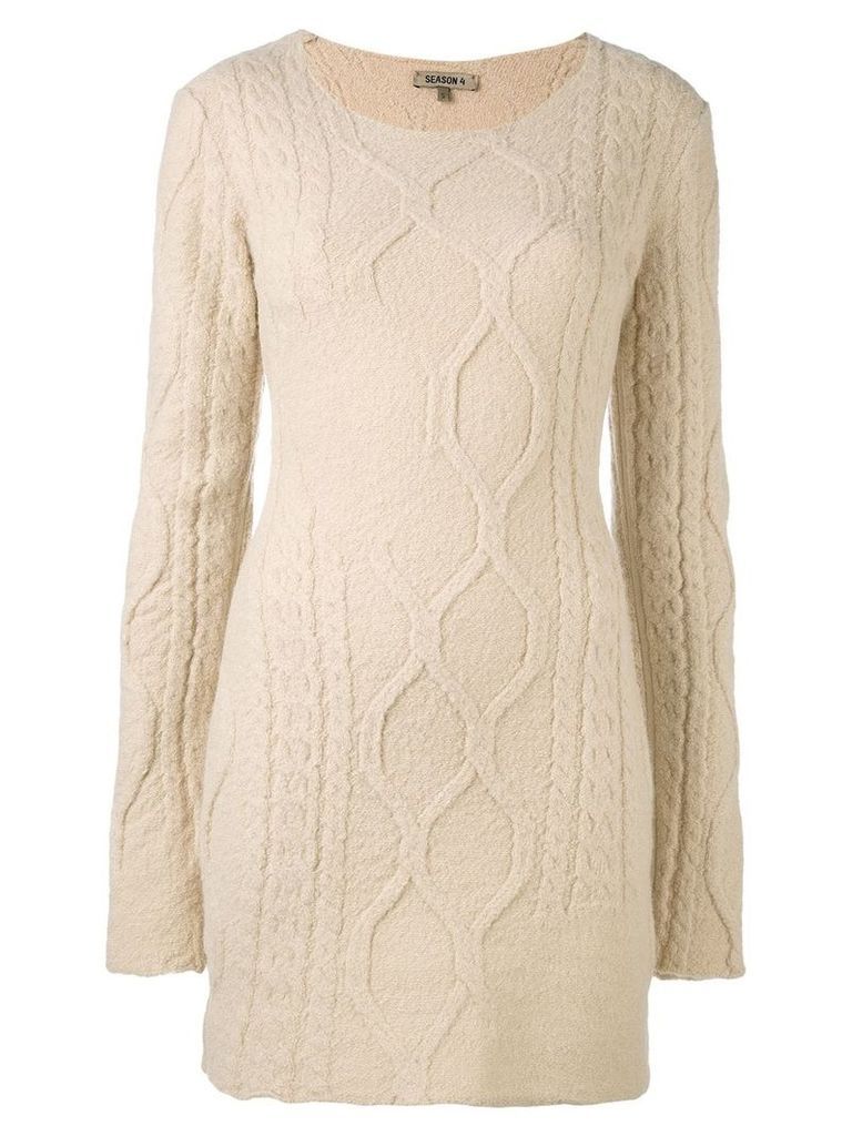 Yeezy long-sleeved knitted dress - NEUTRALS