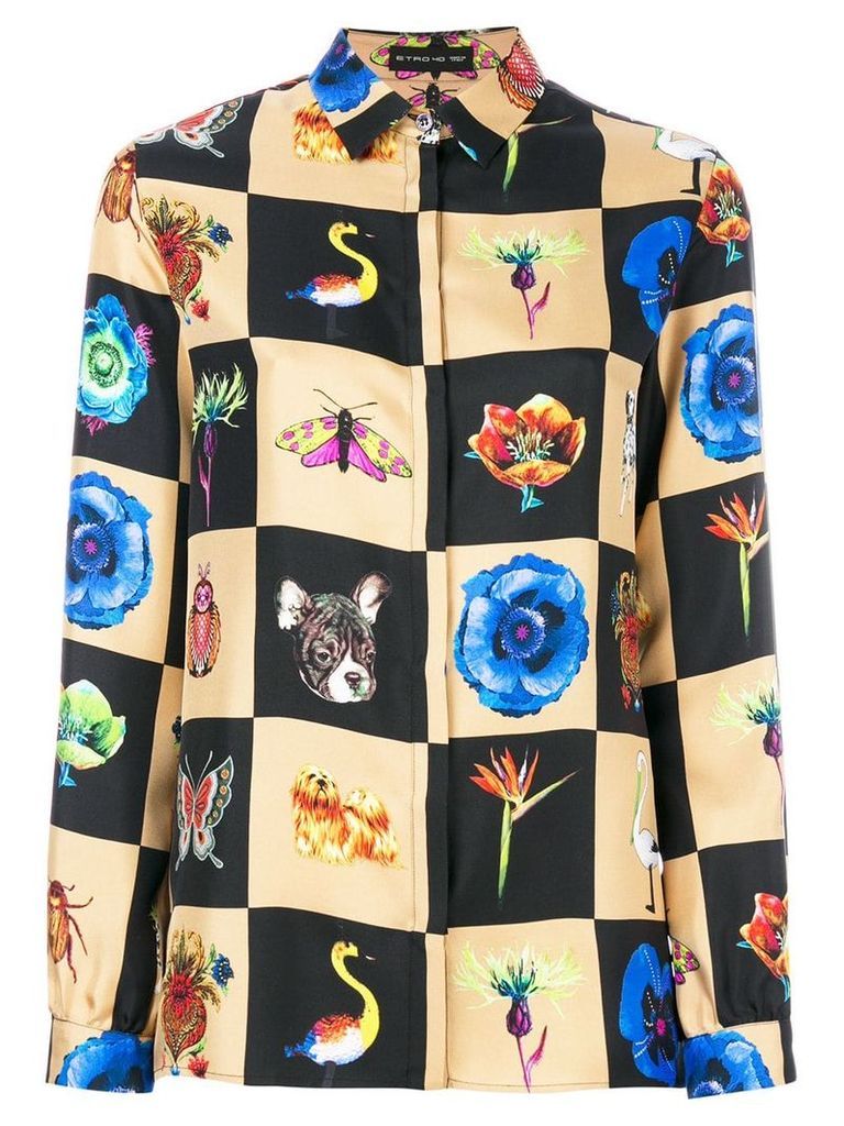 Etro damier print shirt - Multicolour