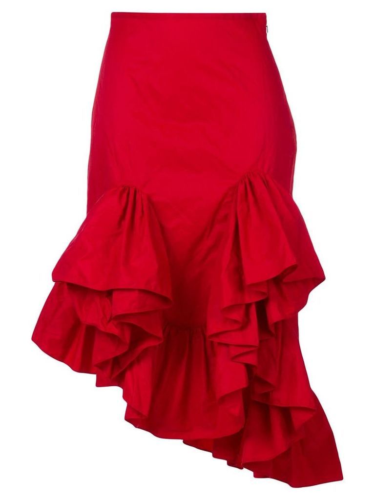 Marques'Almeida asymmetric flounce skirt - Red