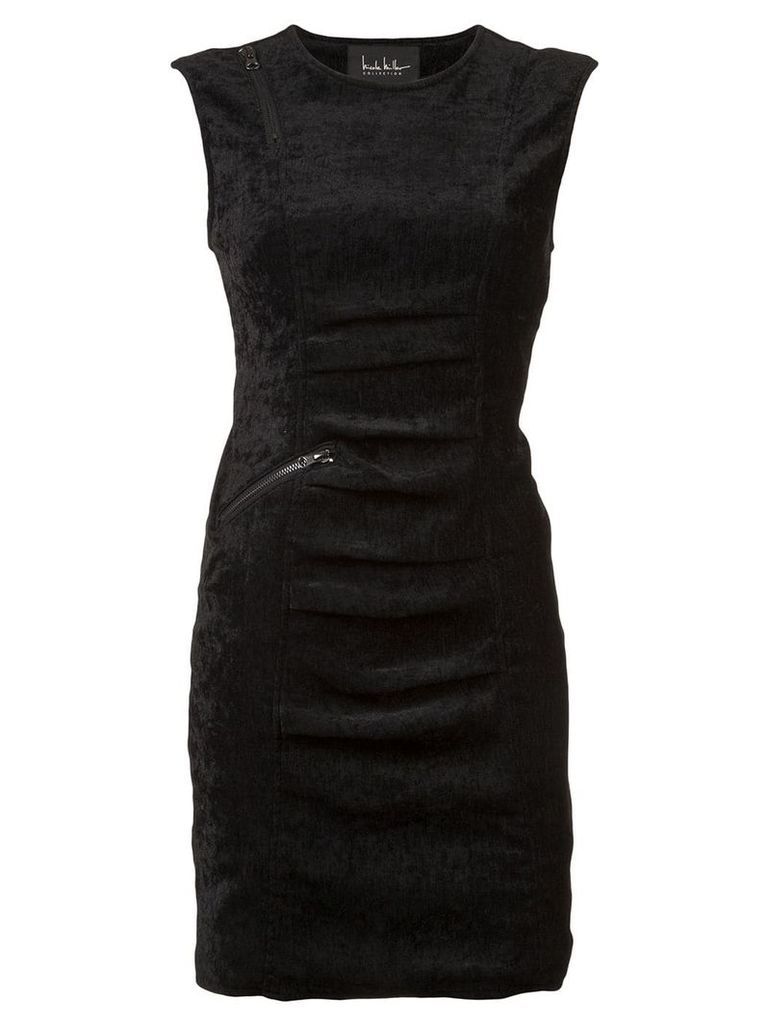 Nicole Miller sleeveless ruched dress - Black