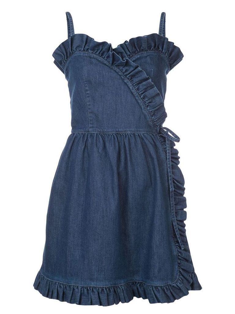 Stella McCartney denim sheer panel mini dress - Blue