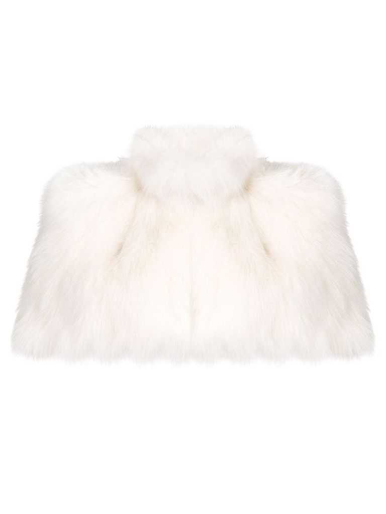 Fendi short fur cape - NEUTRALS