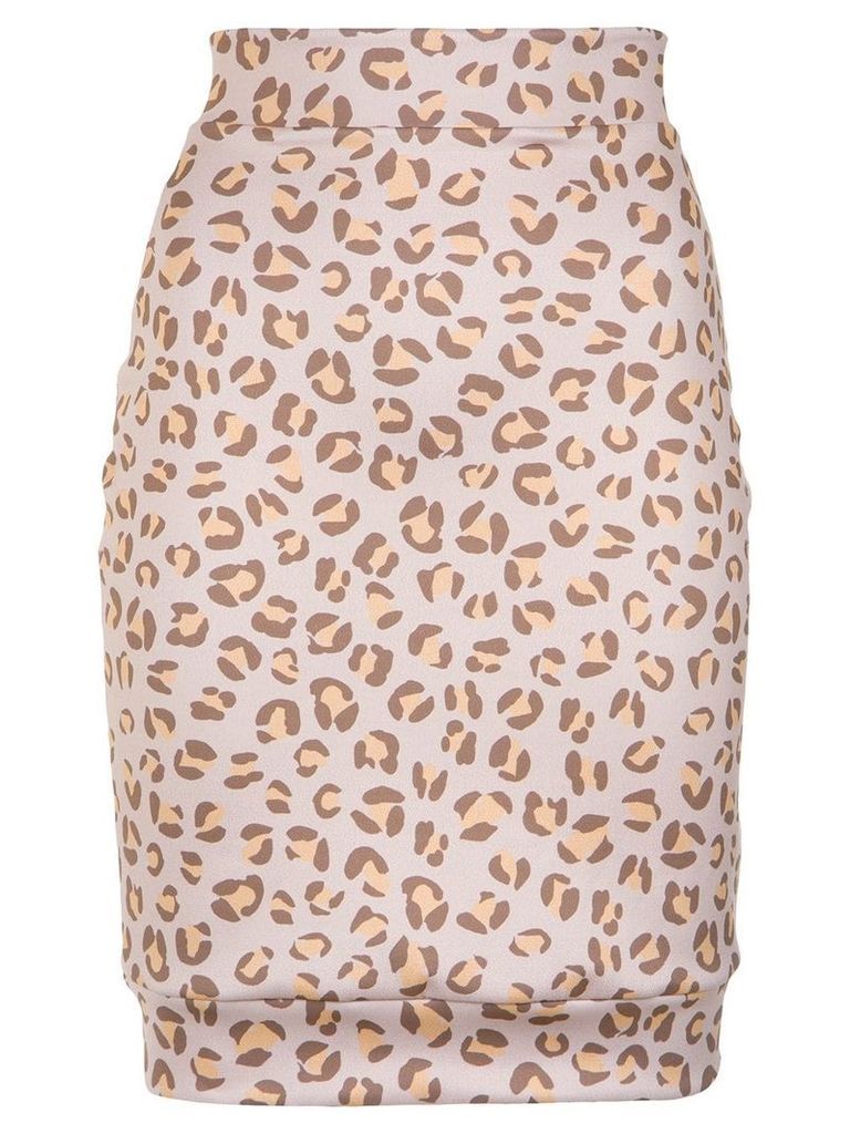 Amir Slama leopard print skirt - Neutrals