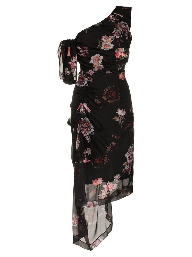 Preen By Thornton Bregazzi ada floral print one shoulder silk dress -