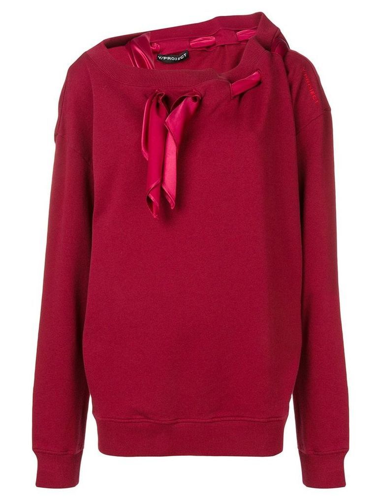 Y/Project scarf detail sweatshirt - Red