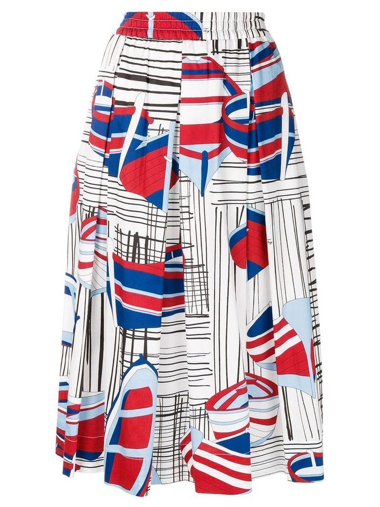 Fay printed A-line midi skirt - Multicolour