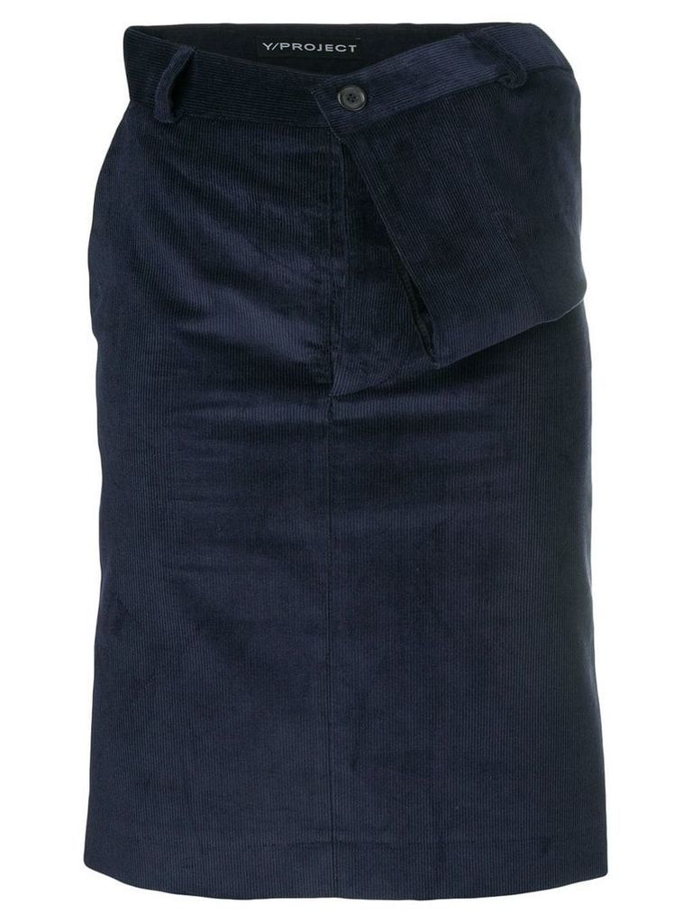 Y/Project asymmetric draped waist skirt - Blue