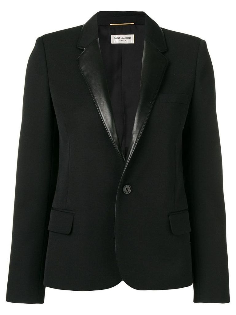 Saint Laurent contrasting collar blazer - Black