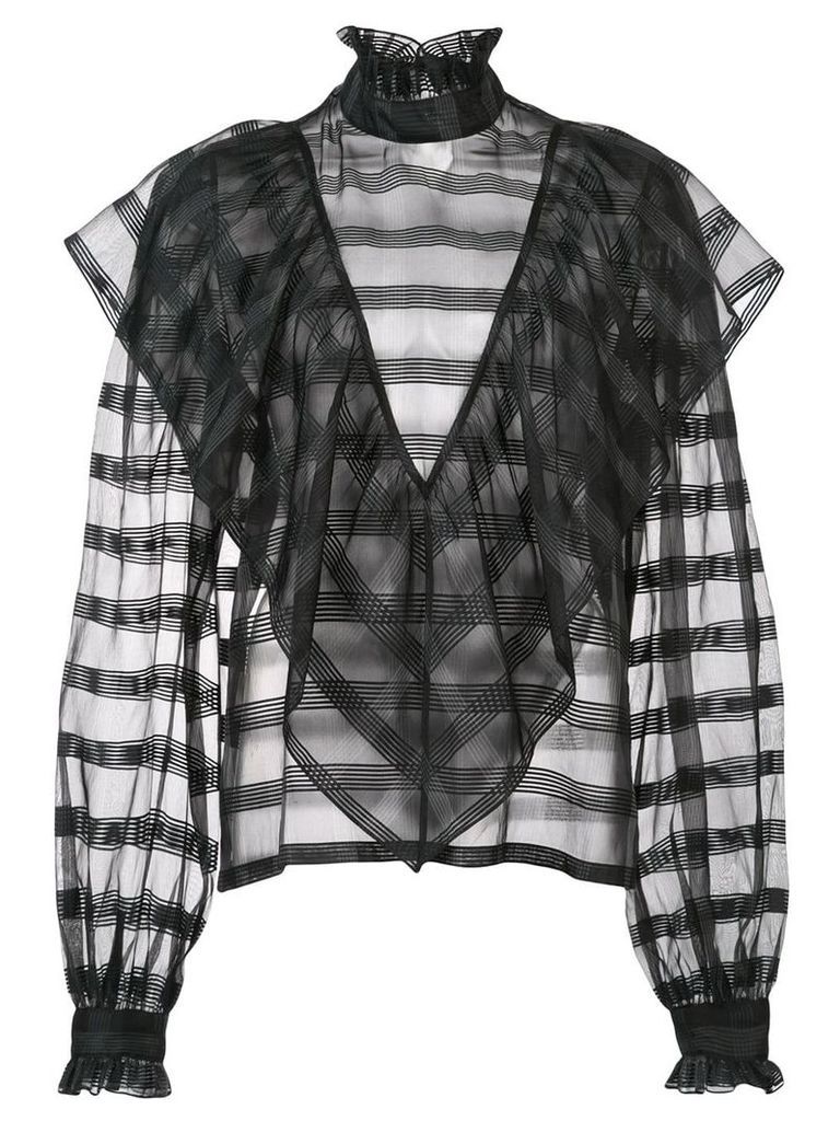 Jill Stuart sheer stripe blouse - Black