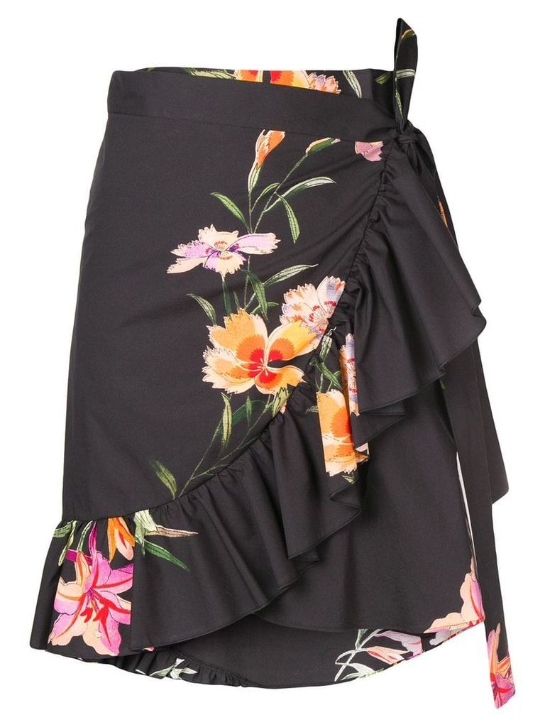 Etro floral print wrap skirt - Black