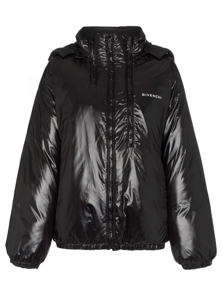 Givenchy front logo multi zip puffer jacket - Black