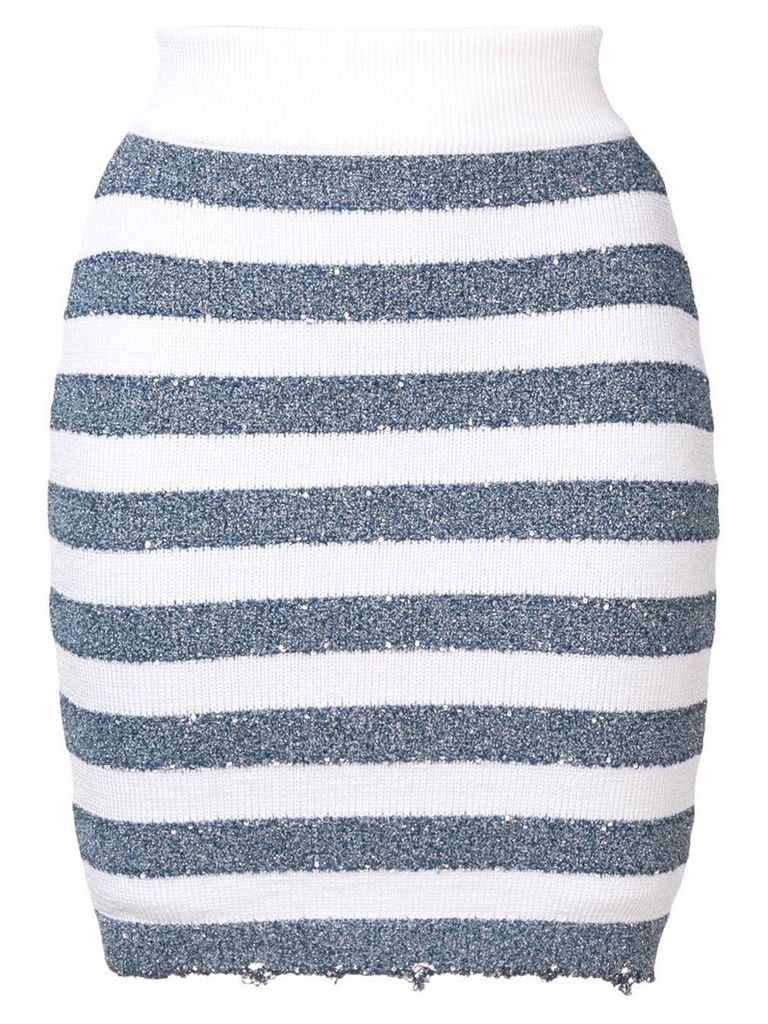 Balmain striped skirt - Blue