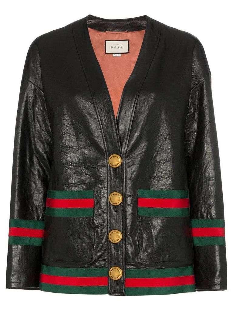 Gucci contrast trim button-down jacket - Black