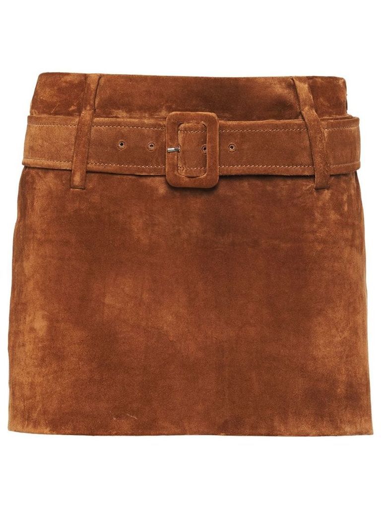 Prada belted mini skirt - Brown