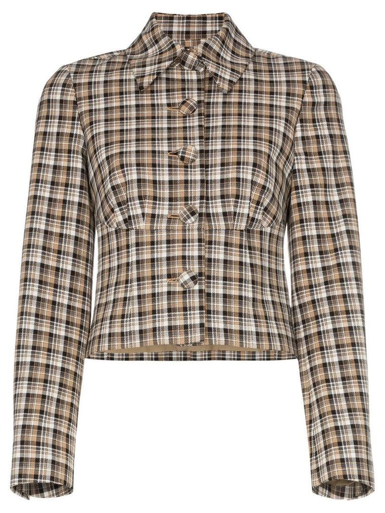 Beaufille Haring checked cropped jacket - NEUTRALS