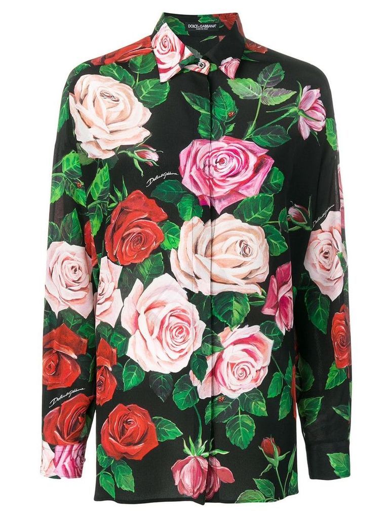 Dolce & Gabbana Rose print shirt - Black