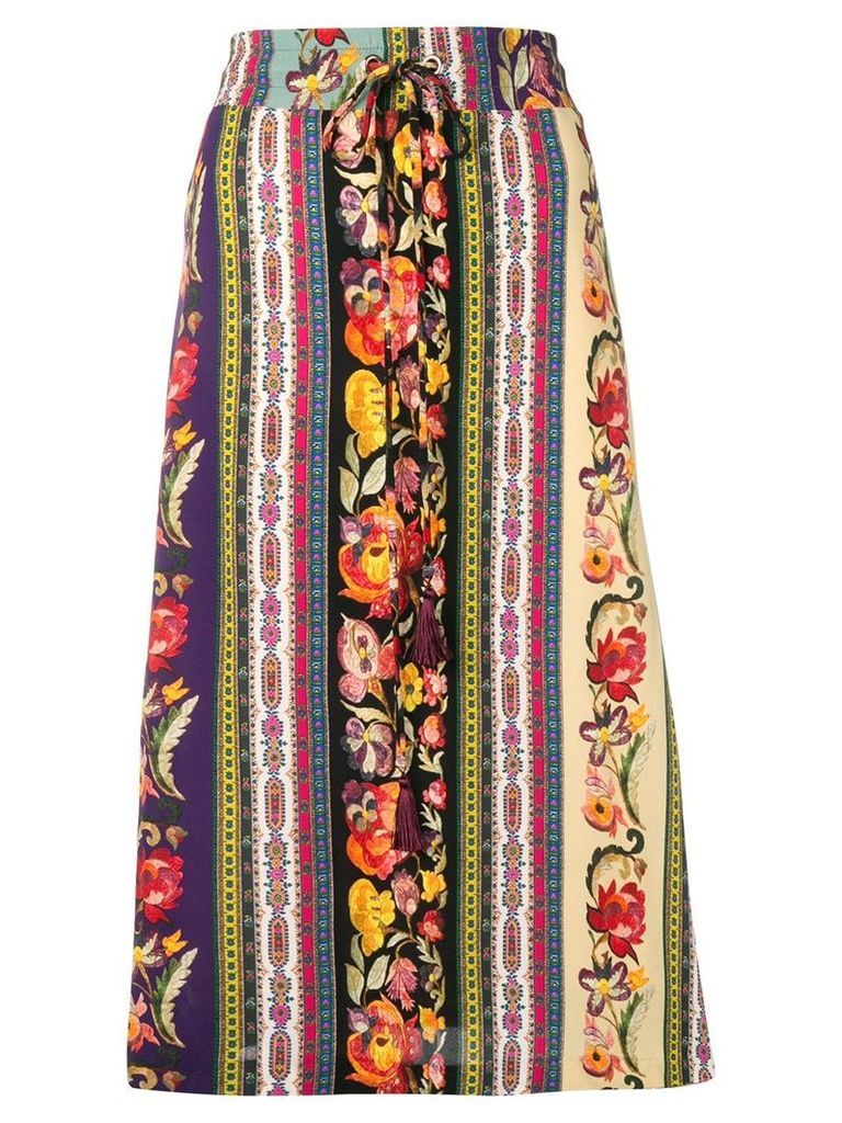 Etro bohemian striped midi skirt - PURPLE