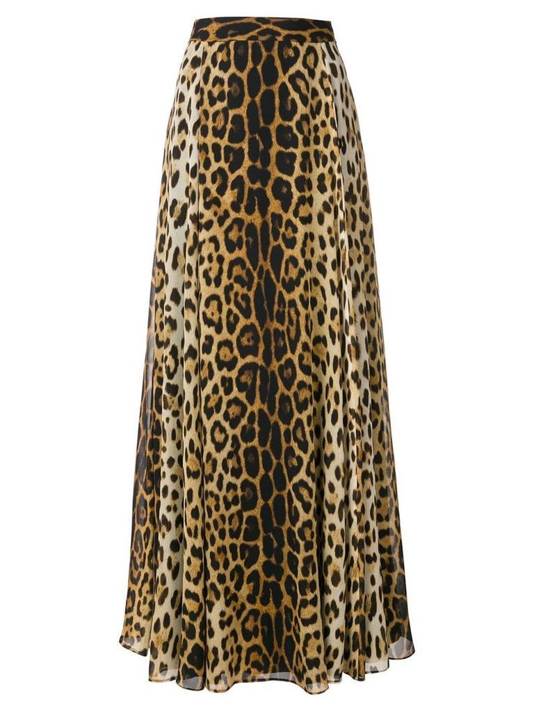 Moschino leopard print long skirt - Brown